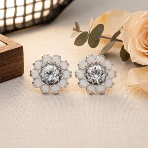 Swarovski® Crystal Timeless Vintage Flower Earrings | Sterling Silver Overlay